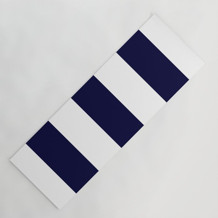 Navy Blue And White Stripes Yoga Mat Gallery Image 1