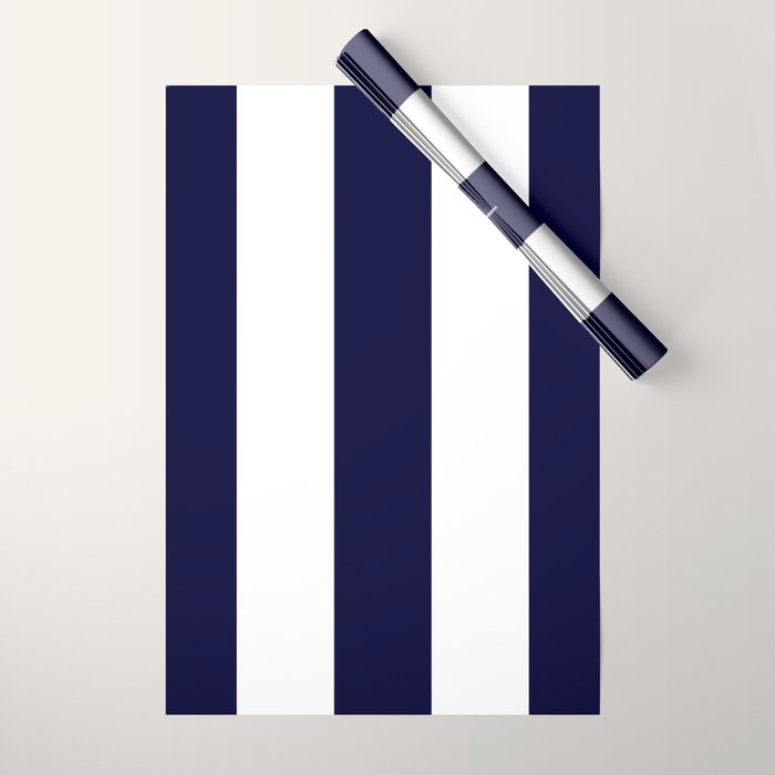 Navy Blue And White Stripes Wrapping Paper Gallery Image 1