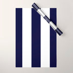 Navy Blue And White Stripes Wrapping Paper Gallery Image 1