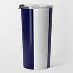Navy Blue And White Stripes Travel Mug Gallery Image 3
