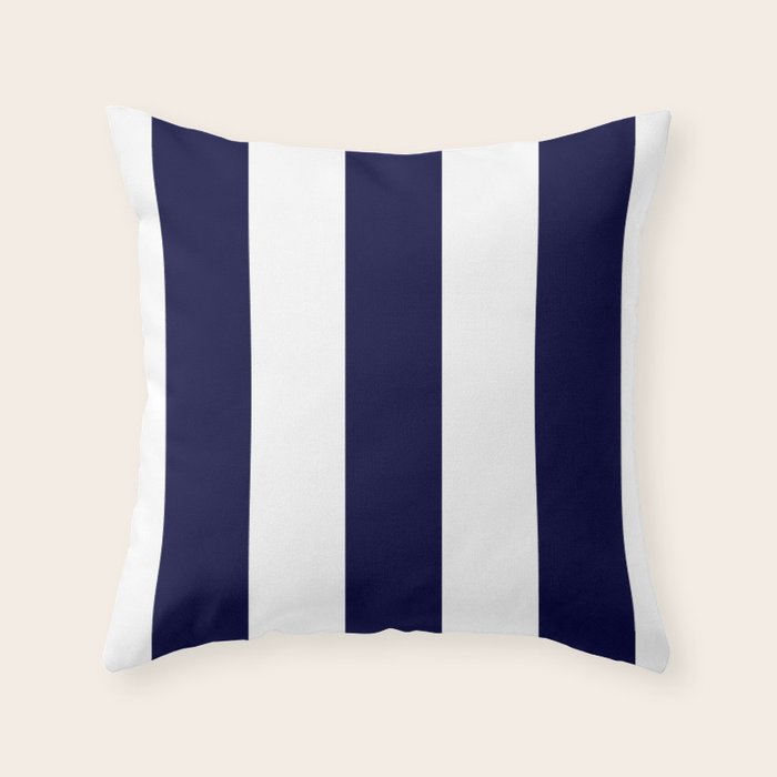 Navy Blue And White Stripes Throw Pillow Gallery Image 6
