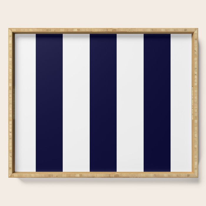 Navy Blue And White Stripes Serving Tray Gallery Image 1