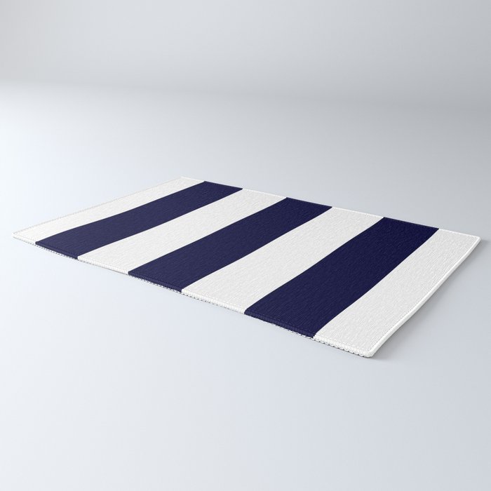 Navy Blue And White Stripes Rug Gallery Image 3
