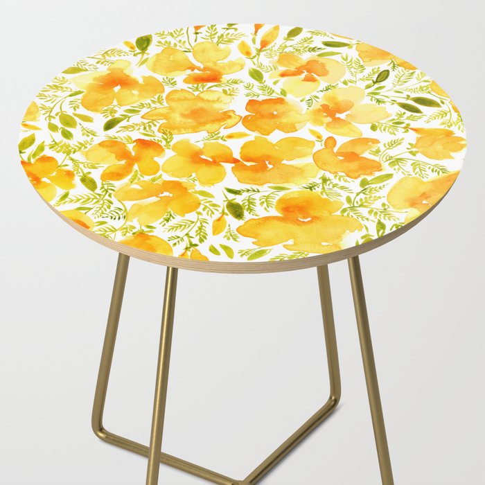 Watercolor California poppies (Quad set, #2) Side Table Gallery Image 2