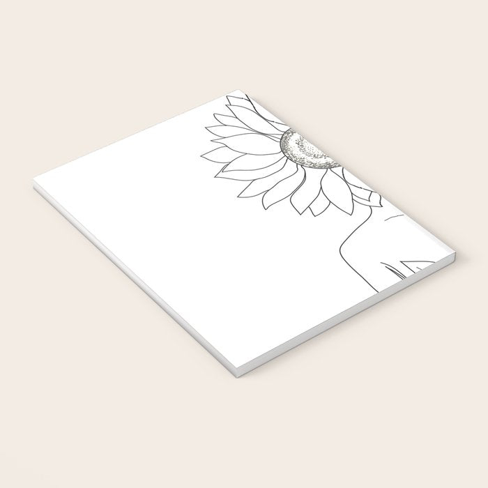 Minimalistic Line Art of Woman with Sunflower Notebook Gallery Image 3