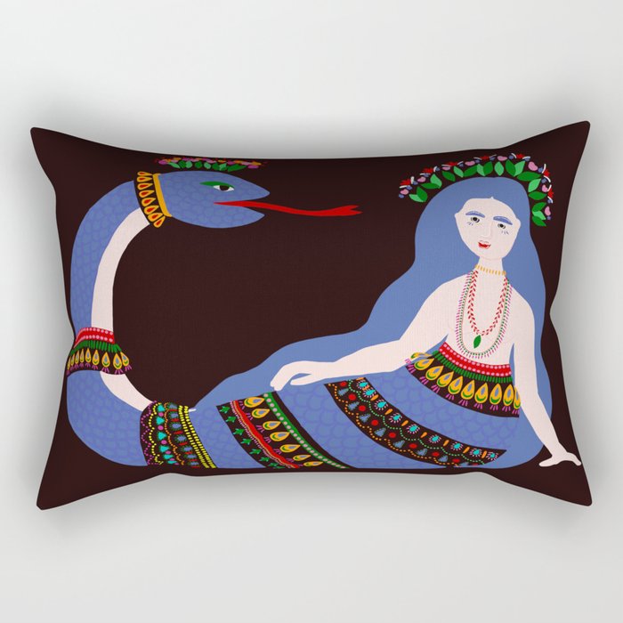 Shahmaran, half woman half snake Rectangular Pillow Gallery Image 1