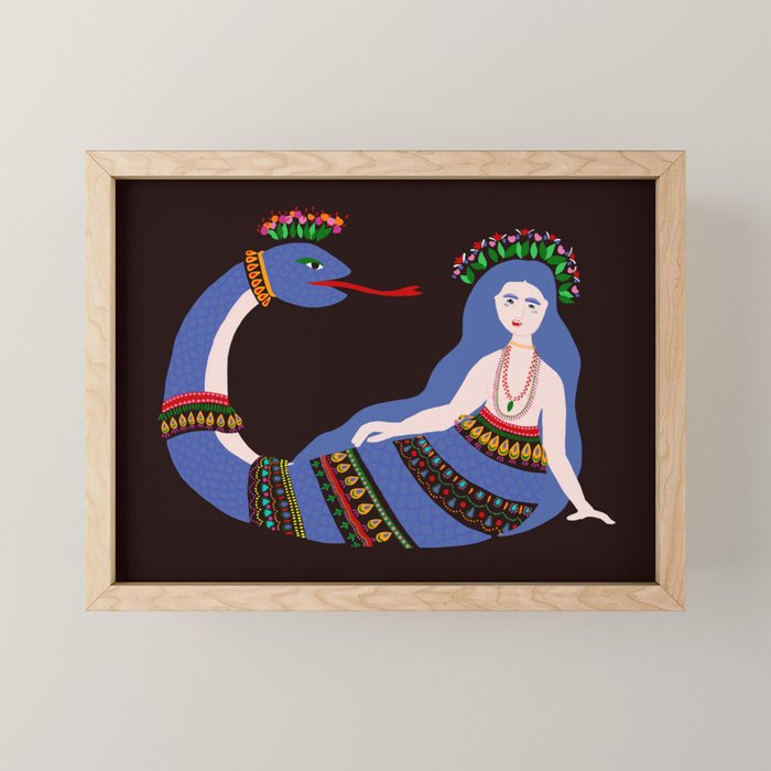 Shahmaran, half woman half snake Mini Art Print Gallery Image 1