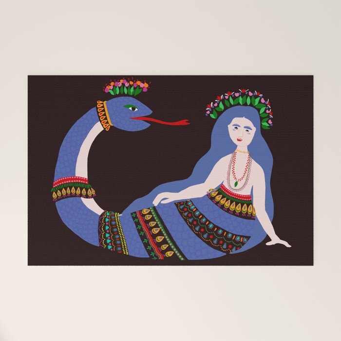 Shahmaran, half woman half snake Welcome Mat