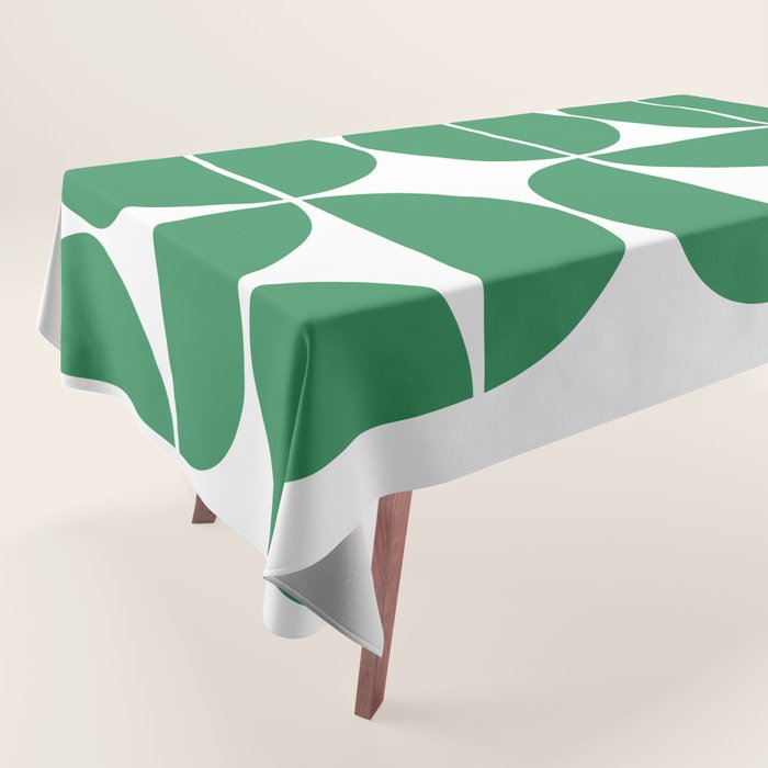 Mid Century Modern Green Square Tablecloth Gallery Image 1