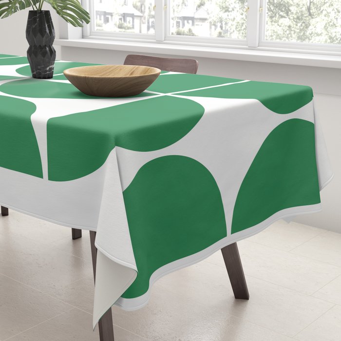 Mid Century Modern Green Square Tablecloth Gallery Image 3