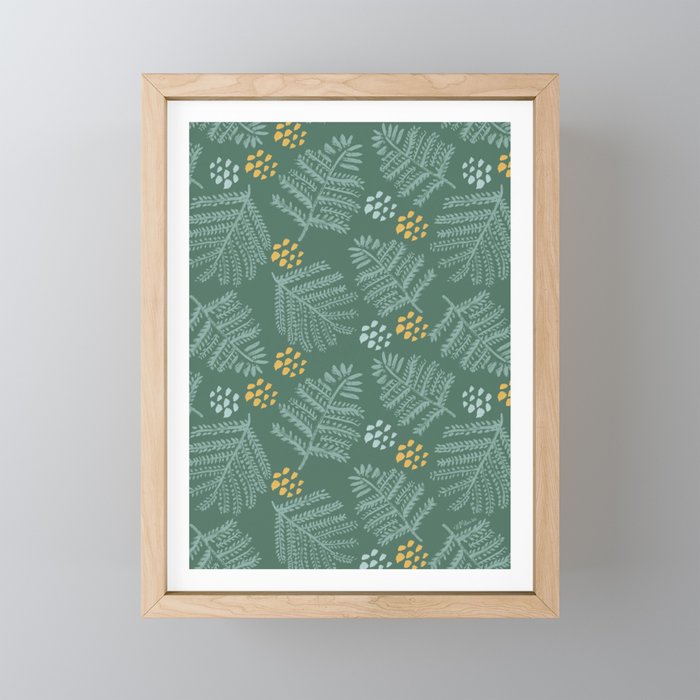 Winter & Woodsy Pine Trees in Forest Green Mini Art Print Gallery Image 1