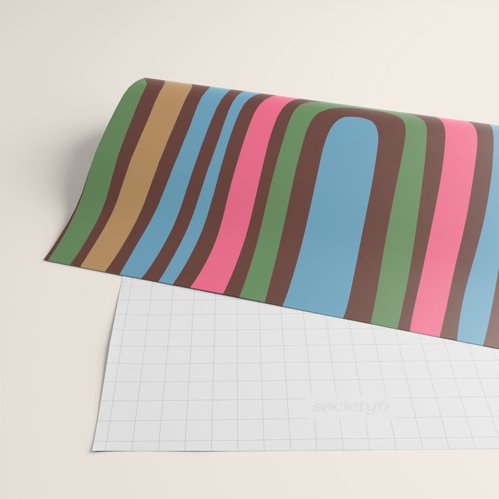 Retro Contemporary Boho Confaab Abstract Multicolored Pattern on Brown Wrapping Paper Gallery Image 2