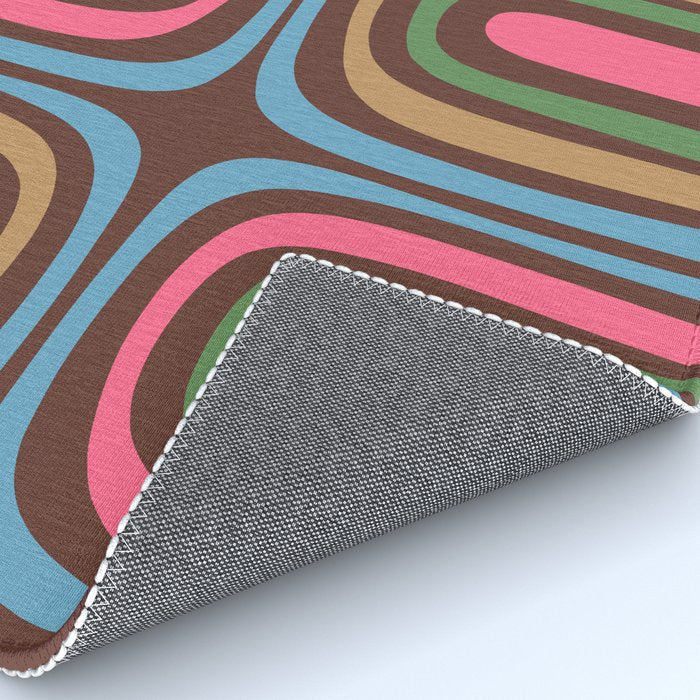 Retro Contemporary Boho Confaab Abstract Multicolored Pattern on Brown Rug Gallery Image 4