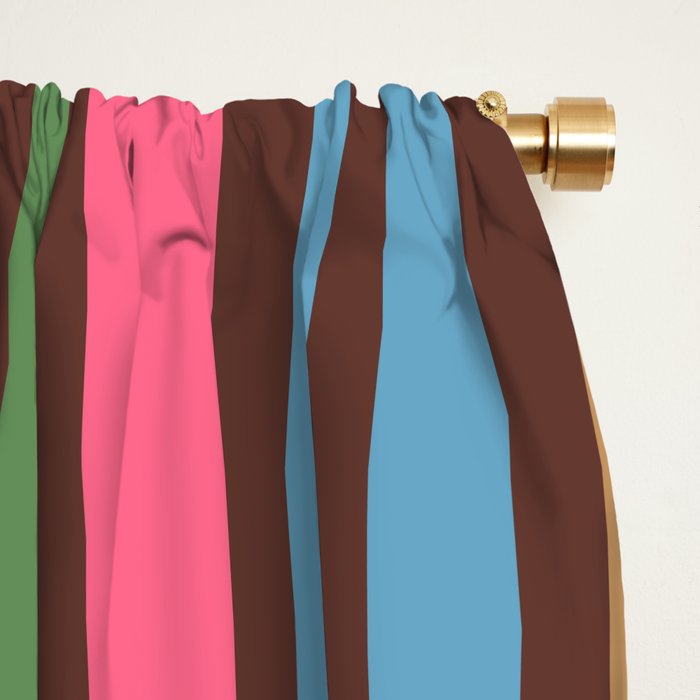 Retro Contemporary Boho Confaab Abstract Multicolored Pattern on Brown Window Curtain Gallery Image 2