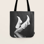 These Boots - Noir / Black & White Tote Bag Gallery Image 1