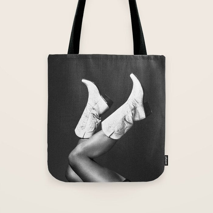 These Boots - Noir / Black & White Tote Bag Gallery Image 1