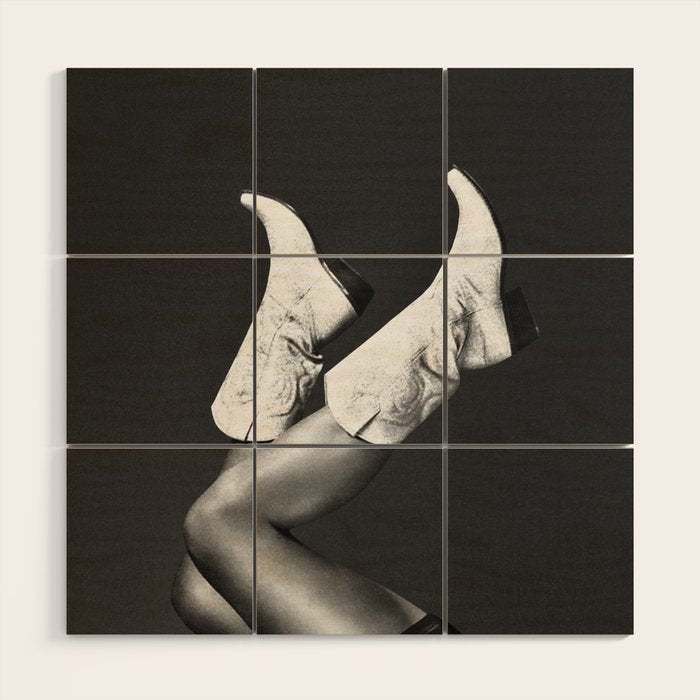 These Boots - Noir / Black & White Wood Wall Art Gallery Image 1