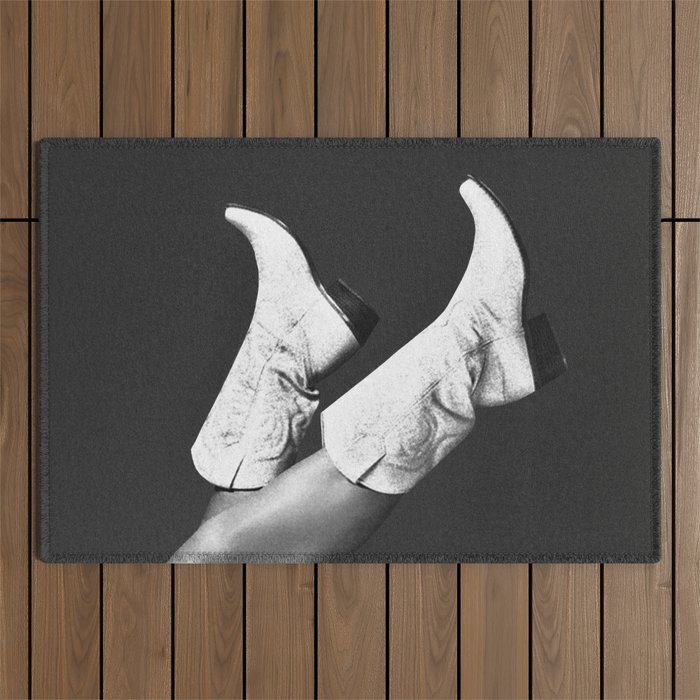 These Boots - Noir / Black & White Outdoor Rug Gallery Image 1