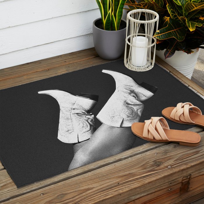 These Boots - Noir / Black & White Outdoor Rug Gallery Image 2