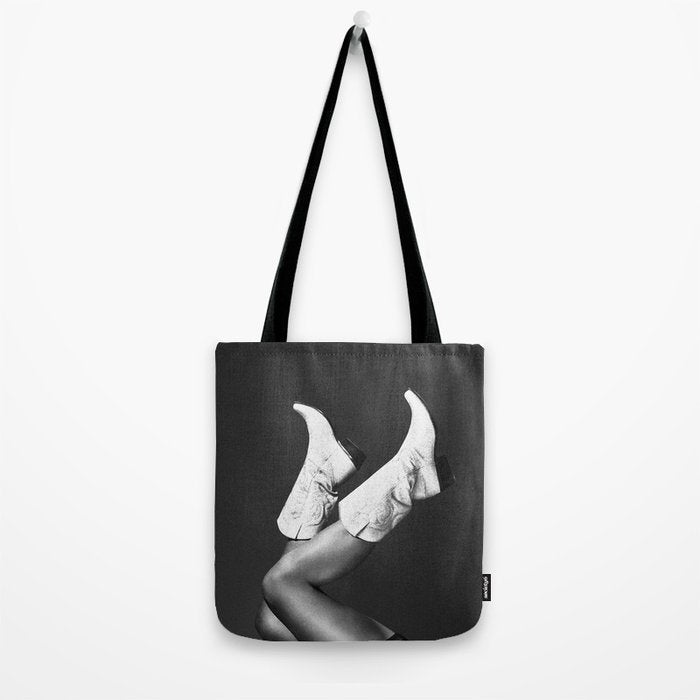 These Boots - Noir / Black & White Tote Bag Gallery Image 2