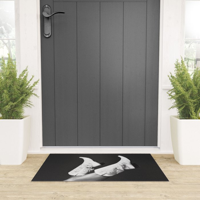 These Boots - Noir / Black & White Welcome Mat Gallery Image 3