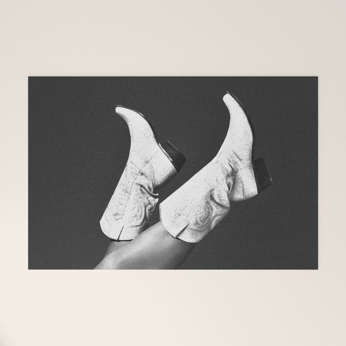 These Boots - Noir / Black & White Welcome Mat Gallery Image 1