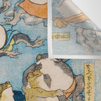 Woodblock Hero Frogs Vintage Illustration  by Utagawa Kuniyoshi Ukiyo-e Style Samurai Sword Kung Fu Wall Tapestry Gallery Image 3