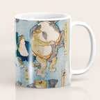 Woodblock Hero Frogs Vintage Illustration  by Utagawa Kuniyoshi Ukiyo-e Style Samurai Sword Kung Fu Coffee Mug Gallery Image 1