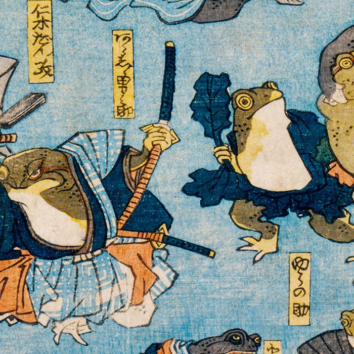 Woodblock Hero Frogs Vintage Illustration  by Utagawa Kuniyoshi Ukiyo-e Style Samurai Sword Kung Fu Coffee Mug Gallery Image 2