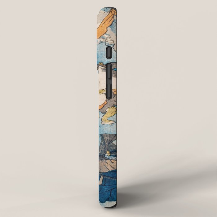 Woodblock Hero Frogs Vintage Illustration  by Utagawa Kuniyoshi Ukiyo-e Style Samurai Sword Kung Fu iPhone Case Gallery Image 2