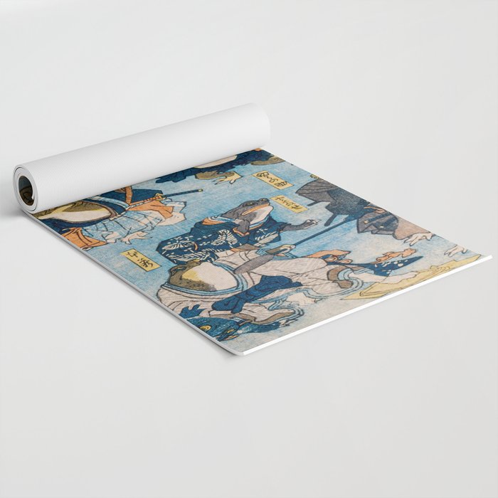 Woodblock Hero Frogs Vintage Illustration  by Utagawa Kuniyoshi Ukiyo-e Style Samurai Sword Kung Fu Yoga Mat Gallery Image 2