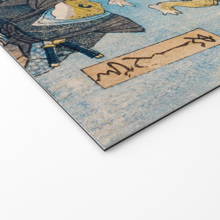 Woodblock Hero Frogs Vintage Illustration  by Utagawa Kuniyoshi Ukiyo-e Style Samurai Sword Kung Fu Welcome Mat Gallery Image 2