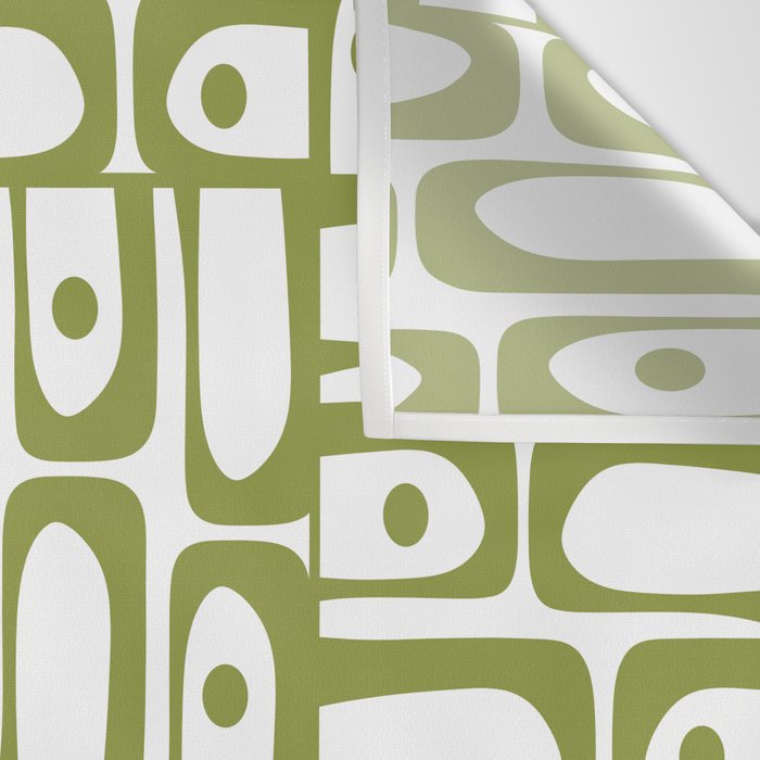 Mid Century Modern Piquet Multi Abstract Geometric Pattern in Mid Mod Martini Olive Green and White Wall Tapestry Gallery Image 3