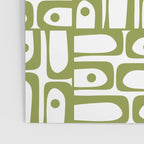 Mid Century Modern Piquet Multi Abstract Geometric Pattern in Mid Mod Martini Olive Green and White Poster Gallery Image 3
