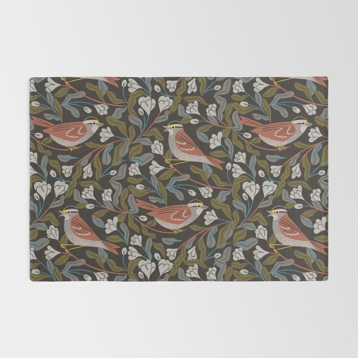 Sparrows And Apple Blossoms Rug Gallery Image 2