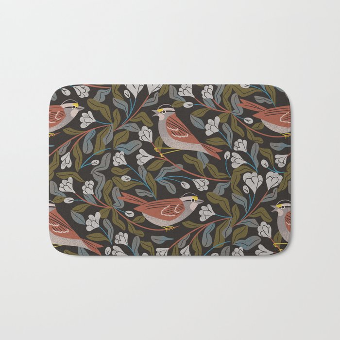 Sparrows And Apple Blossoms Bath Mat Gallery Image 1