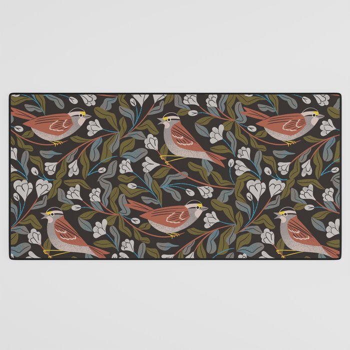 Sparrows And Apple Blossoms Desk Mat Gallery Image 3