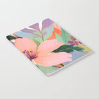 Summer Happy Place, Floral Botanical Nature Painting, Plants Garden Pastel Eclectic, Vintage Flowers Blossom Bohemian Notebook Gallery Image 2