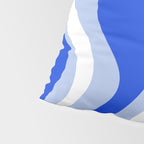 Retro Liquid Swirl Abstract Pattern Royal Blue, Light Blue, and White  Pillow Sham Gallery Image 4