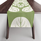 Naupaka Hawaiian quilt pattern in sage and beige Table Runner Gallery Image 1
