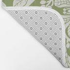 Naupaka Hawaiian quilt pattern in sage and beige Bath Mat Gallery Image 2