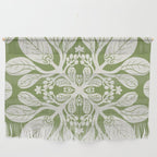 Naupaka Hawaiian quilt pattern in sage and beige Wall Hanging Gallery Image 1