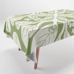 Naupaka Hawaiian quilt pattern in sage and beige Tablecloth Gallery Image 1