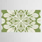 Naupaka Hawaiian quilt pattern in sage and beige Tablecloth Gallery Image 2