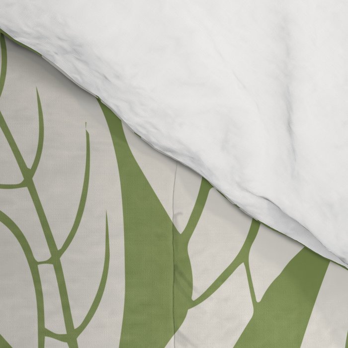 Naupaka Hawaiian quilt pattern in sage and beige Comforter Gallery Image 4