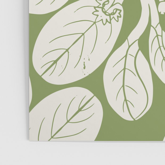 Naupaka Hawaiian quilt pattern in sage and beige Poster Gallery Image 3