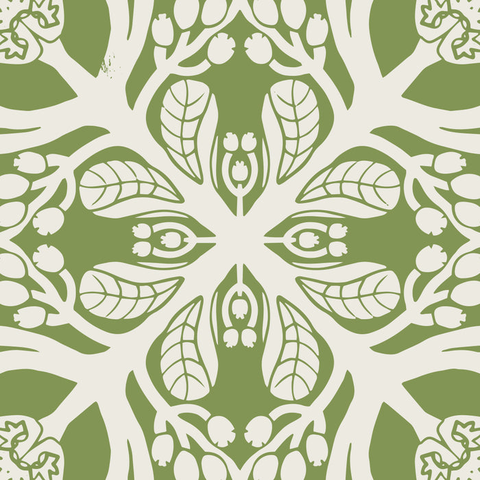 Naupaka Hawaiian quilt pattern in sage and beige Coffee Mug Gallery Image 2