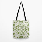 Naupaka Hawaiian quilt pattern in sage and beige Tote Bag Gallery Image 2