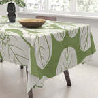 Naupaka Hawaiian quilt pattern in sage and beige Tablecloth Gallery Image 3