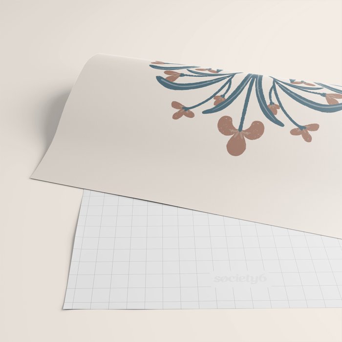 Earthy Modern Vase with Florals Wrapping Paper Gallery Image 2